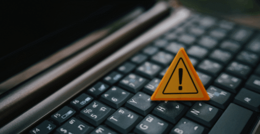 Beware triangle sign ontop of keyboard