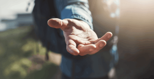 Extended hand