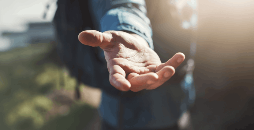 Extended hand